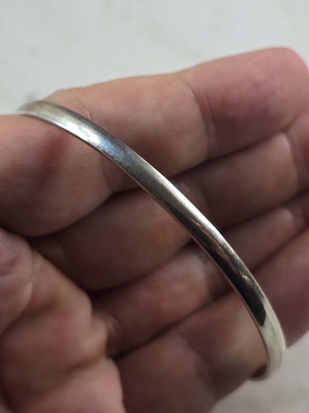 Womens Vintage Estate Sterling Silver Bangle Bracelet 13.3g E2350